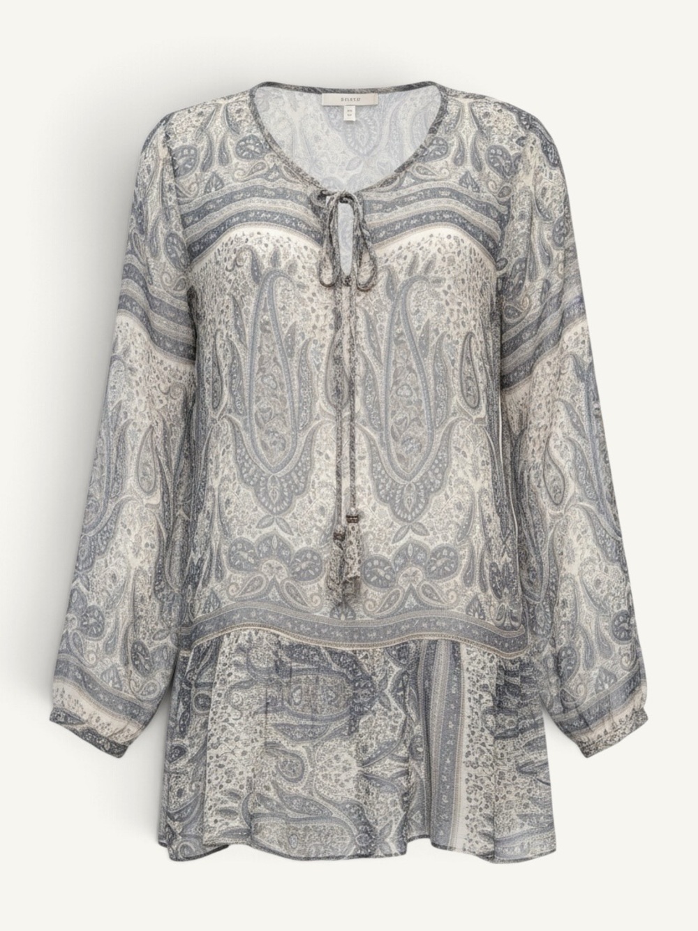 Calypso St. Barth 100% Silk Paisley Boho Mini Dress Tunic L